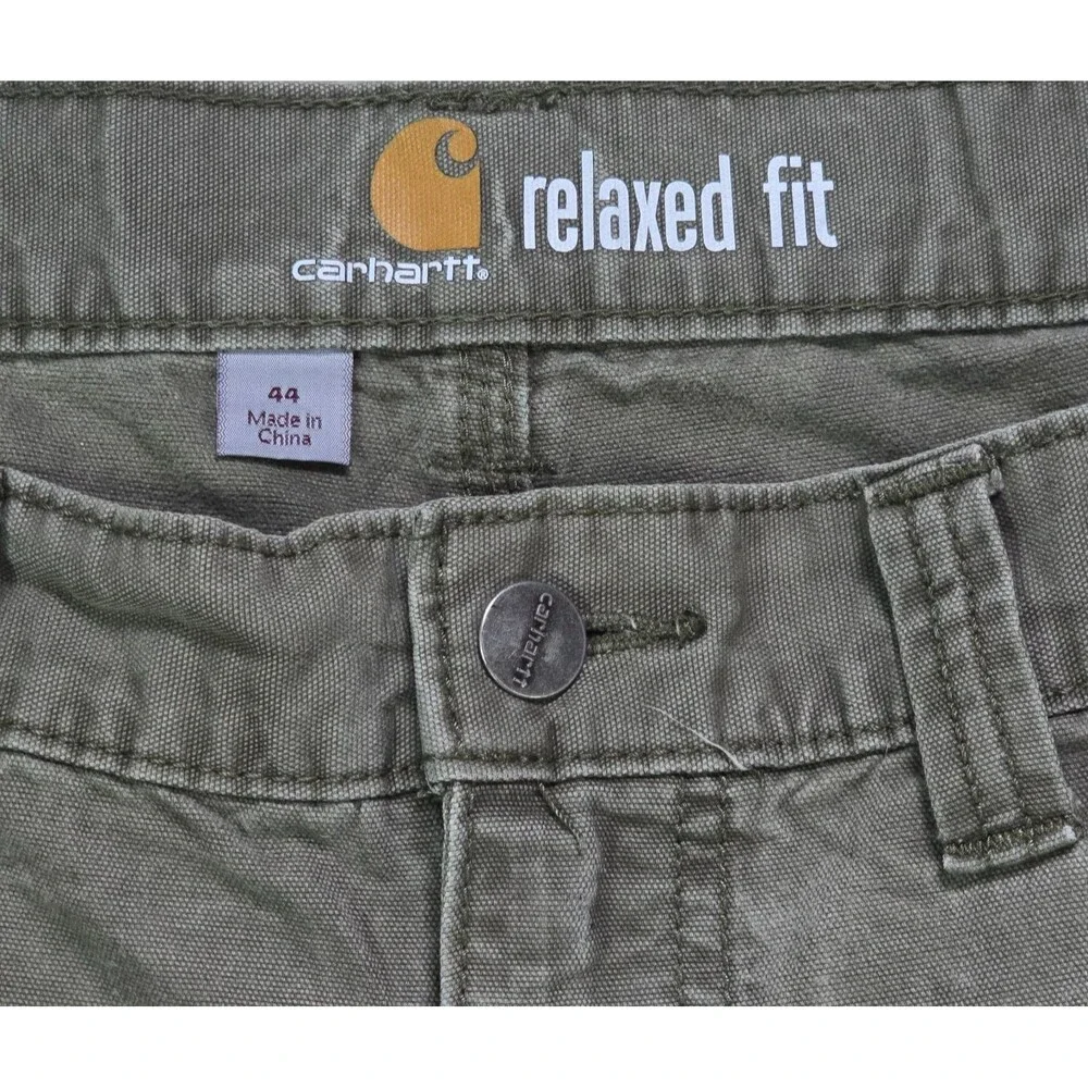 Carhartt Relaxed Fit Cargo Shorts Green Cotton Canvas Workwear Men's 44